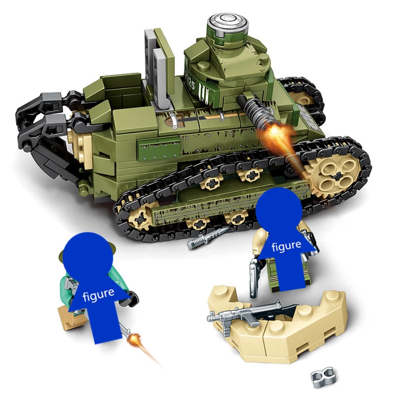  Empires Of Steel Series Military Renault FT-17 Tank Building Blocks Figure Bricks Model Educational