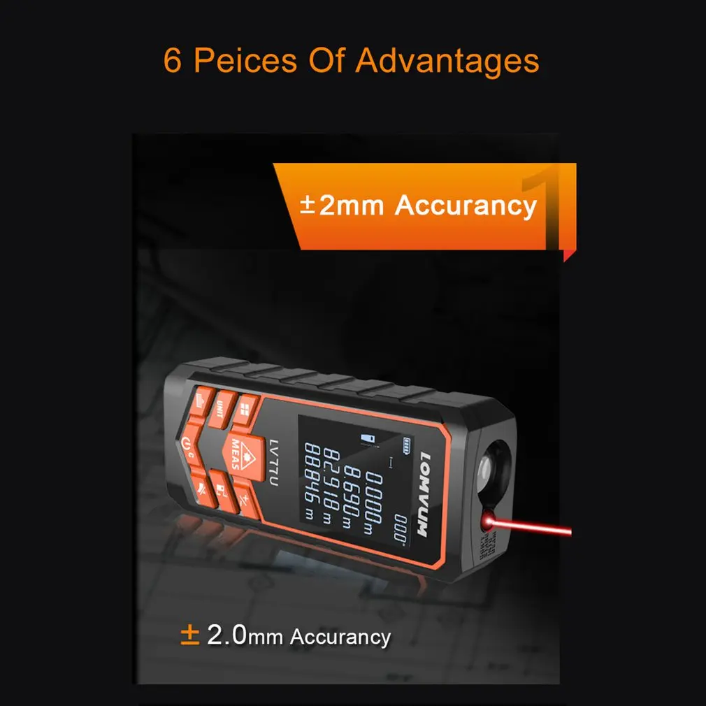 Handheld Digital Laser Rangefinder 40m/50m/60m/80m/100m Distance Meter Measure Tape Range Finder Area Volume Measure Diastimeter Handheld Digital Laser Rangefinder 40m/50m/60m/80m/100m Distance Meter Measure Tape Range Finder Area Volume Measure Diastimeter