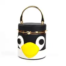 Прекрасный кошелек с животным пингвином, дизайнерская мини сумка-тоут, сумки на плечо, розовые, красные, бежевые, черные женские сумки с цепочкой из искусственной кожи