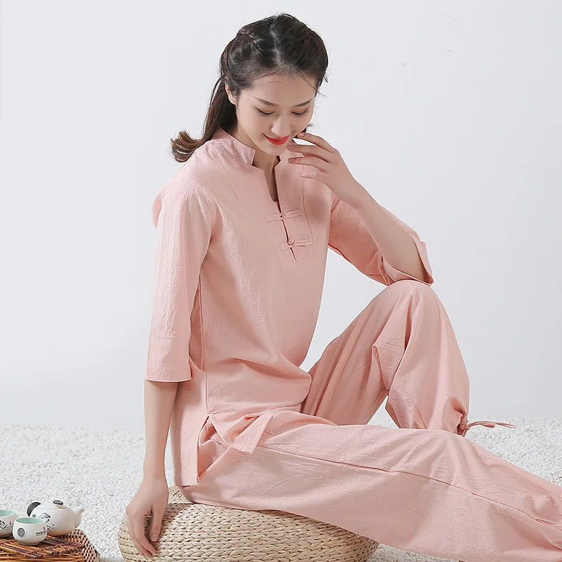 Tai chi Uniform Cotton Linen High Quality Wushu Kung fu Clothing For Women And Man Adults Martial arts Wing Chun Suit 3
