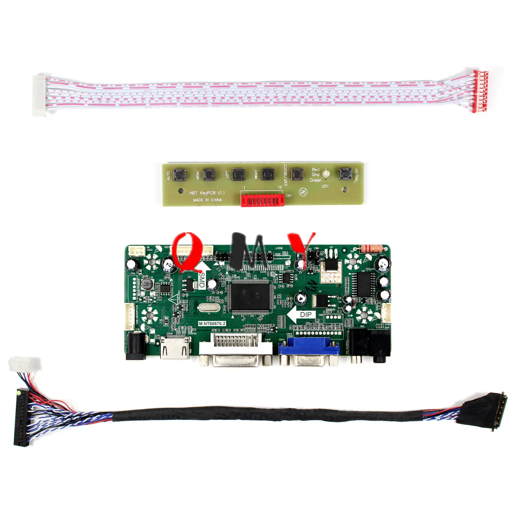 HDMI+DVI+VGA LCD Lvds Converter Driver Board Controller Kit for HSD121PHW1-A03