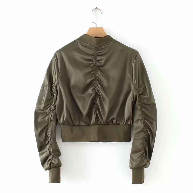 

2018 Western Style Autumn And Winter WOMEN'S Dress New Style Fastener Decoration after Pleated Coat Jacket