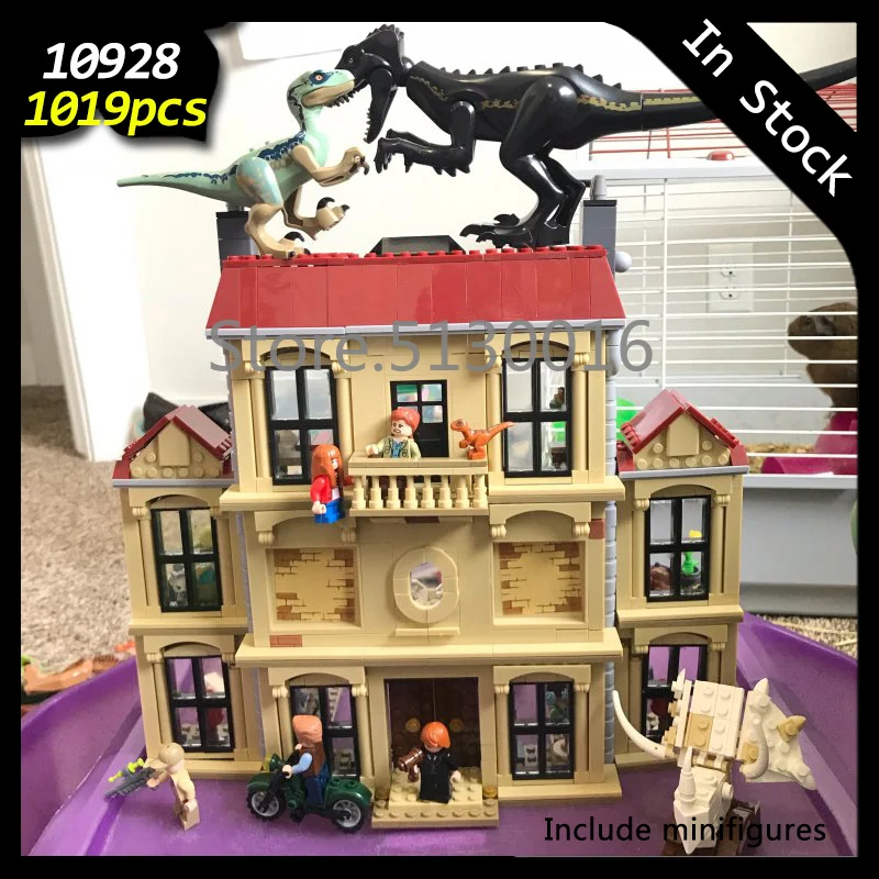 Indoraptor Rampage at Lockwood Estate 10928 Парк Юрского периода серии 1019 шт. строительные блоки модель игрушки 75930