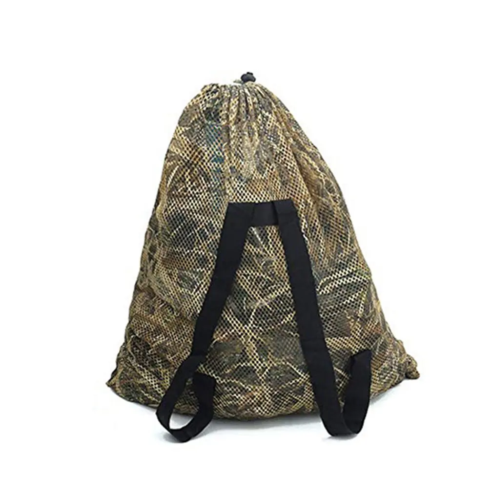 

Camouflage Drawstring Mesh Durable Storage Outdoor Goose Double Shoulder Straps Decoy Bag Quick Dry Large Capacity Hunting Duck
