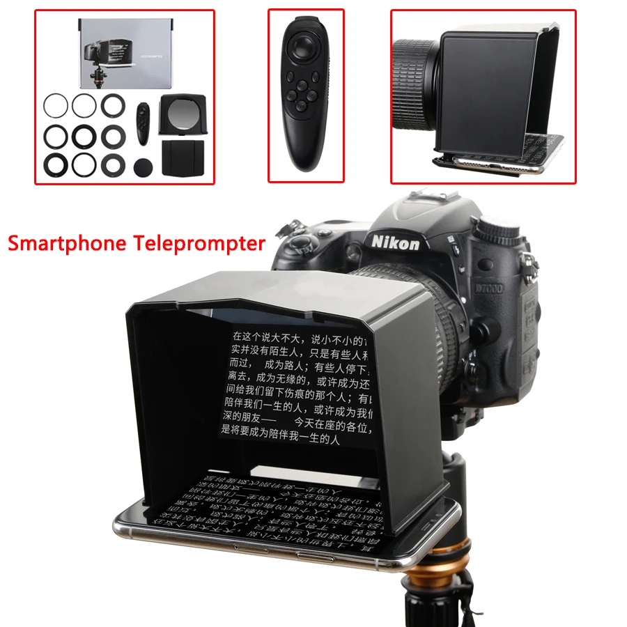 Смартфон для фотостудии Teleprompter iPhone Huawei Samsung Xiaomi телефон Canon Nikon Sony DSLR камера |