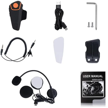 

Motorcycle Helmet Bluetooth Headset Communication Systems Kit Intercom BT-S2, Wireless Helmet Radio Microphone