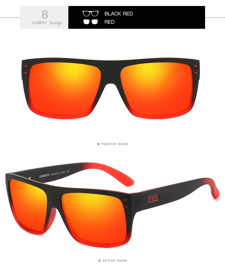 BlackRedF RedL Dubery D911, новинка, солнцезащитные очки, мужские, s, спортивные, поляризационные, солнцезащитные очки для мужчин, поляризационные, с защитой от ультрафиолета - Цвет линз: BlackRedF RedL