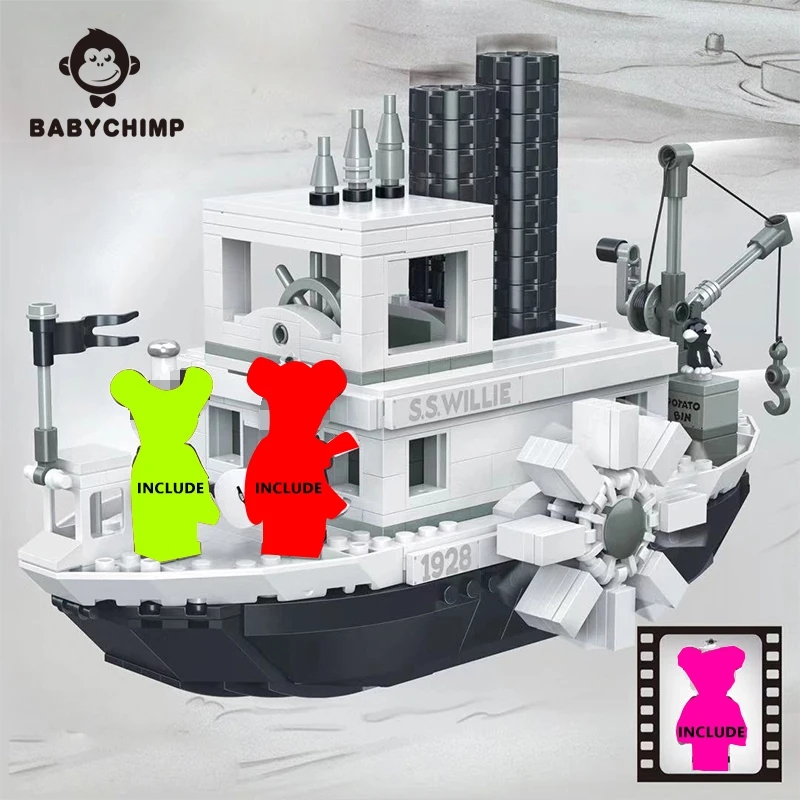 Billig Heißer Verkauf Mickey Steamboat Willie Set Modell 21317 legoeds Bausteine Ziegel spielzeug für kinder Geschenke Kid Weihnachten