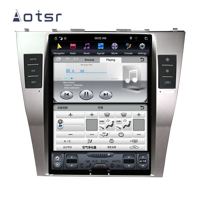 Discount Tesla style Android 9.0 car GPS navigation for Toyota Camry 2007-2012 Auto Radio Stereo Head Unit Tape Recorder Vertical Screen 9