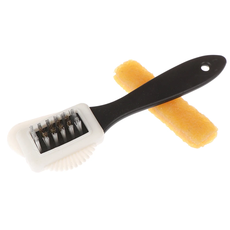 2pcs/set Leather Stain Cleaner Suede Shoe Brush 3 Side Cleaning Brush Rubber Eraser Black S Shaped Shoes Cleaner Boot Shoe 2