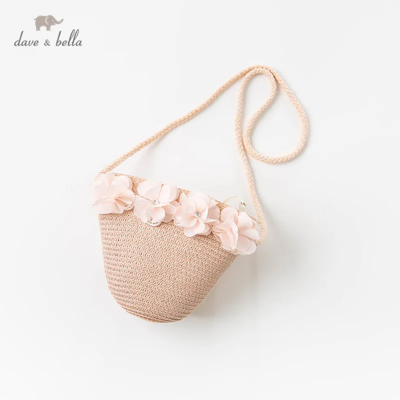 

DBJ12883 davebella children pink floral shoulder bag coin Purse baby solid