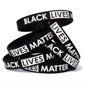 

Black Lives Matter Wristband Black Silicone Rubber Bracelet & Bangles For Men Women Name Jewelry Gifts