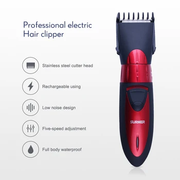 

Whole Body Waterproof Hair Trimmer New High Quality Cutting Machine Low Noise Hair Cutter Cordless Electric Clipper 45