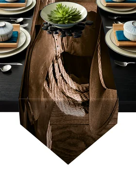 

American Style Western Cowboy Table Runner Table Flag Home Party Decorative Tablecloth Table Runners for Wedding