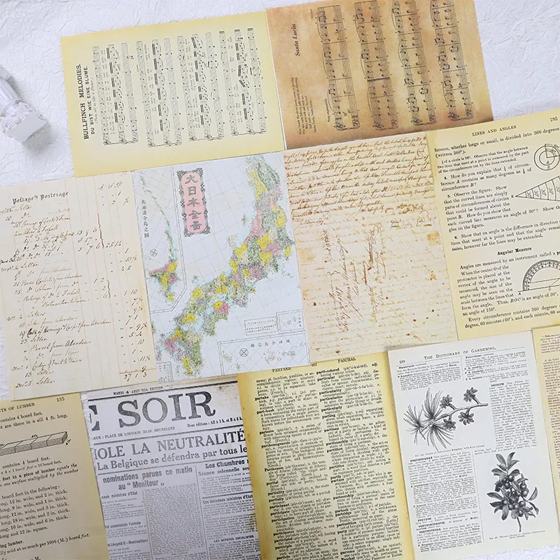 Yoofun Junk Journal Retro Map Material Paper DIY Scrapbooking Journal Collage Album Diary Decoration Large Size Background Paper 5