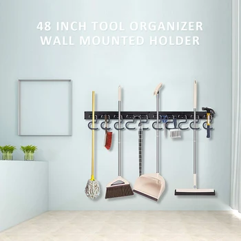 

48 Inch Hook Wall Mounted Home Garage Storage Durable ABS Galvanized Tool Organizer Detachable Workshop Strong Bearing Holder