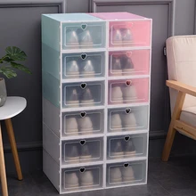 Schuhe Box Verdickt Schublade Fall Kunststoff Schuh Boxen Stapelbar Veranstalter Schuhkarton