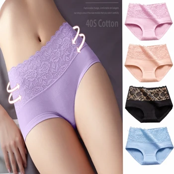 

Fashion Comfortable Women Panties Girls Breathable Cotton Casual Sexy Panties Flower Lace Briefs Ropa Interior Femenina