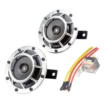 2 шт Серебряный двойной 335/400HZ решетка крепление Супер Тон Громкий компактный электрический автомобильный Рог