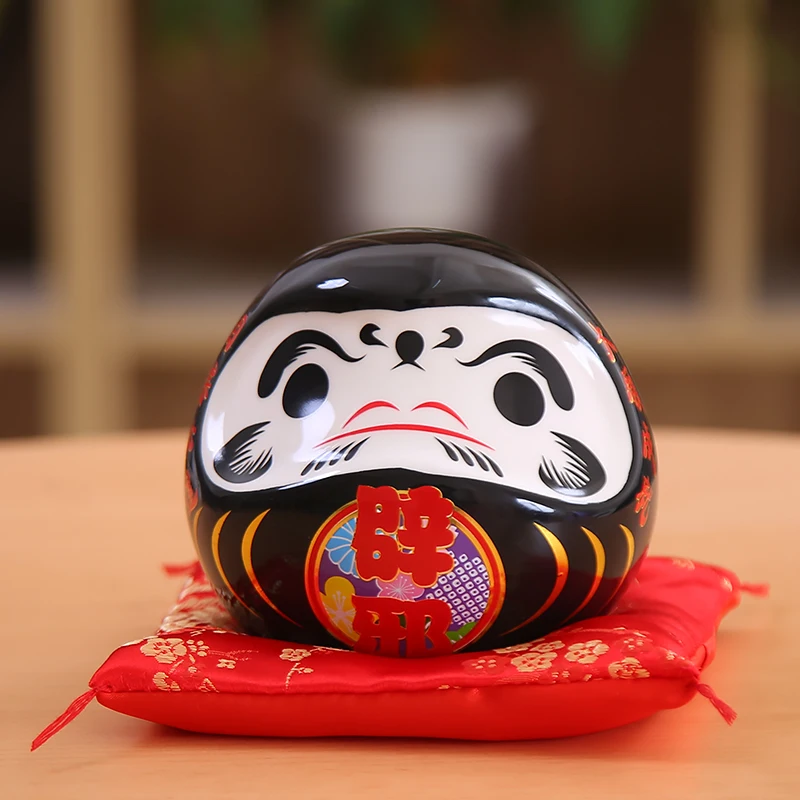 4,5 дюймов Maneki Neko Daruma орнамент керамическая статуя кота подарок для украшения дома фэн-шуй копилка