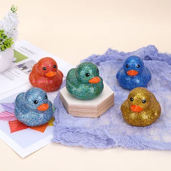 

Cute Cartoon Rubber Duck Cat Toys Pet Sound Toys Cute Colorful Squeeze Duck Cat Toys Pet Supplies Cat Interactive Toys