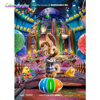 

Hop Cartoon Magic Easter Bunny Backdrops for Photography Children Party Decor baby Shower Photography Backgrounds Photo Studio