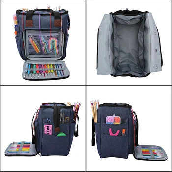 

Knitting Bag Portable Yarn Tote Storage Bag for Wool Crochet Hooks Knitting Needles Sewing Supplies Set DIY Household Organizer
