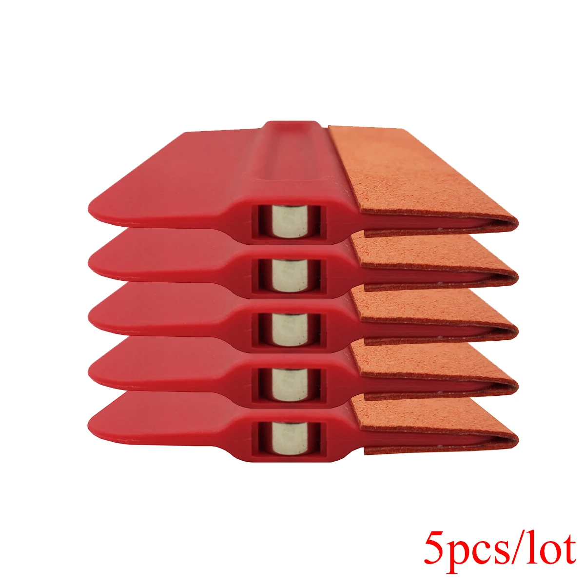 

5pcs Red Magnetic Tinting Squeegee Auto Window Film Sheet Wrap Tint Square 4inch Cleaning Scraper 5A64O