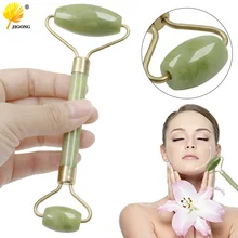 Роллер для массажа лица с двойными головками Нефритовый камень подтяжка лица руки Расслабление кожи тела похудение красота здоровье уход