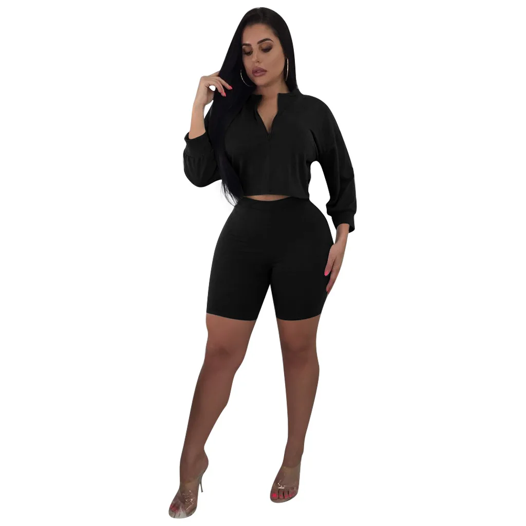 

Two Piece Set Women 2020 Fall Clothes for Women Casual Stand Collar 2 Piece Outfits for Women Pants and Top Lady 2 Peice Sets