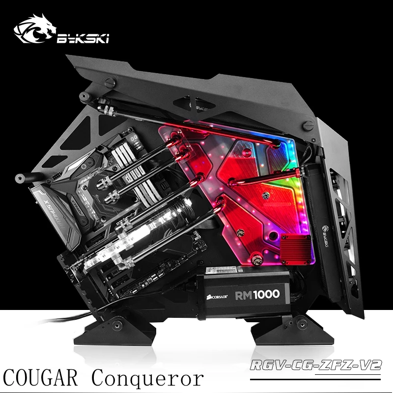 Акриловая плата BYKSKI водо канальное решение для шасси серии COUGAR/ЦП GPU block / 3PIN