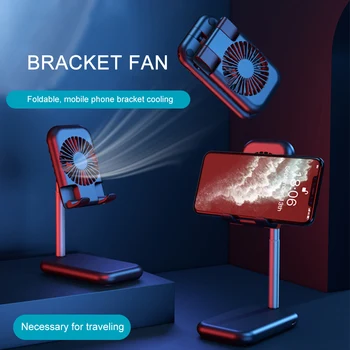 

New aluminum alloy telescopic folding desktop mobile phone bracket live ipad lazy bracket mini usb small fan