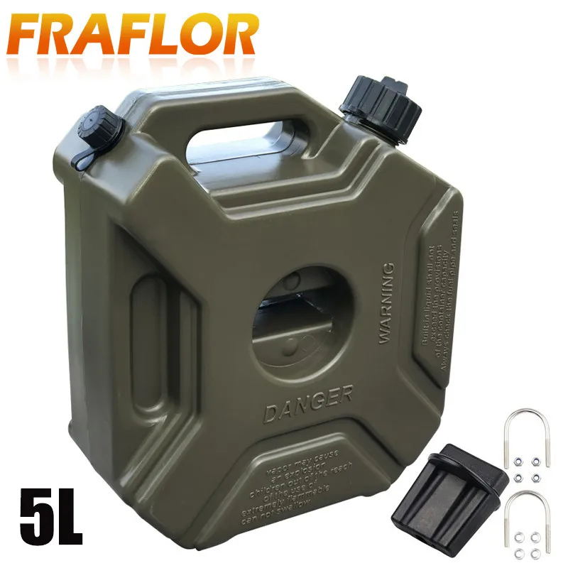 5L Green with lock 3л 5л 6л 10л Красный Черный Зеленый топливные бочки газ запасной контейнер антистатические канистра Polaris топливо бензин дизель бак Jerrycan - Название цвета: 5L Green with lock