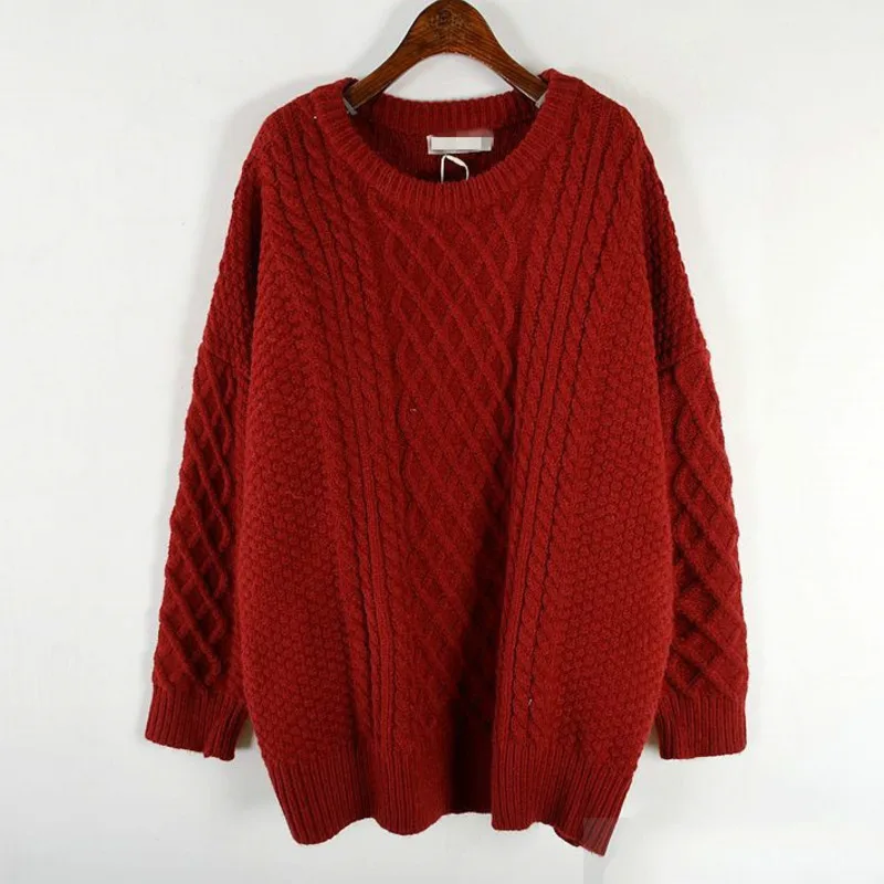

[EWQ] 2020 Spring Autumn High Quality New Pattern Round Collar Long Sleeve Solid Knitting Pullovers Casual Sweater Women AK26703