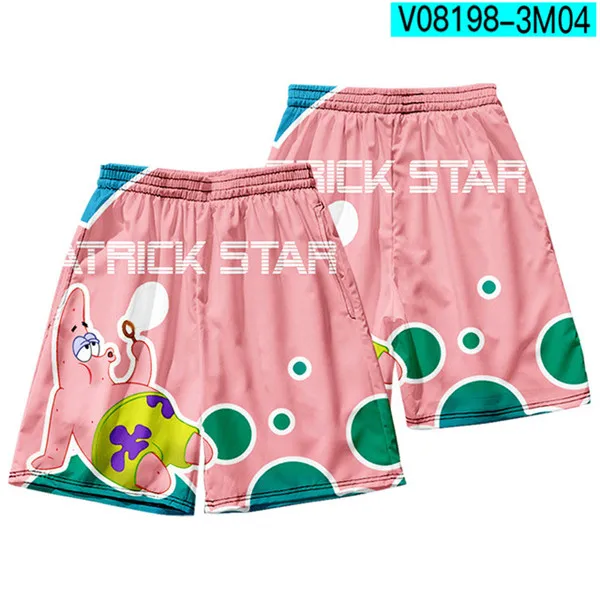 3D Anime Patrick Star Board Shorts Trunks Summer New Quick Dry Beach Swiming Shorts Men Hip Hop Short Pants Beach clothes casual shorts Casual Shorts