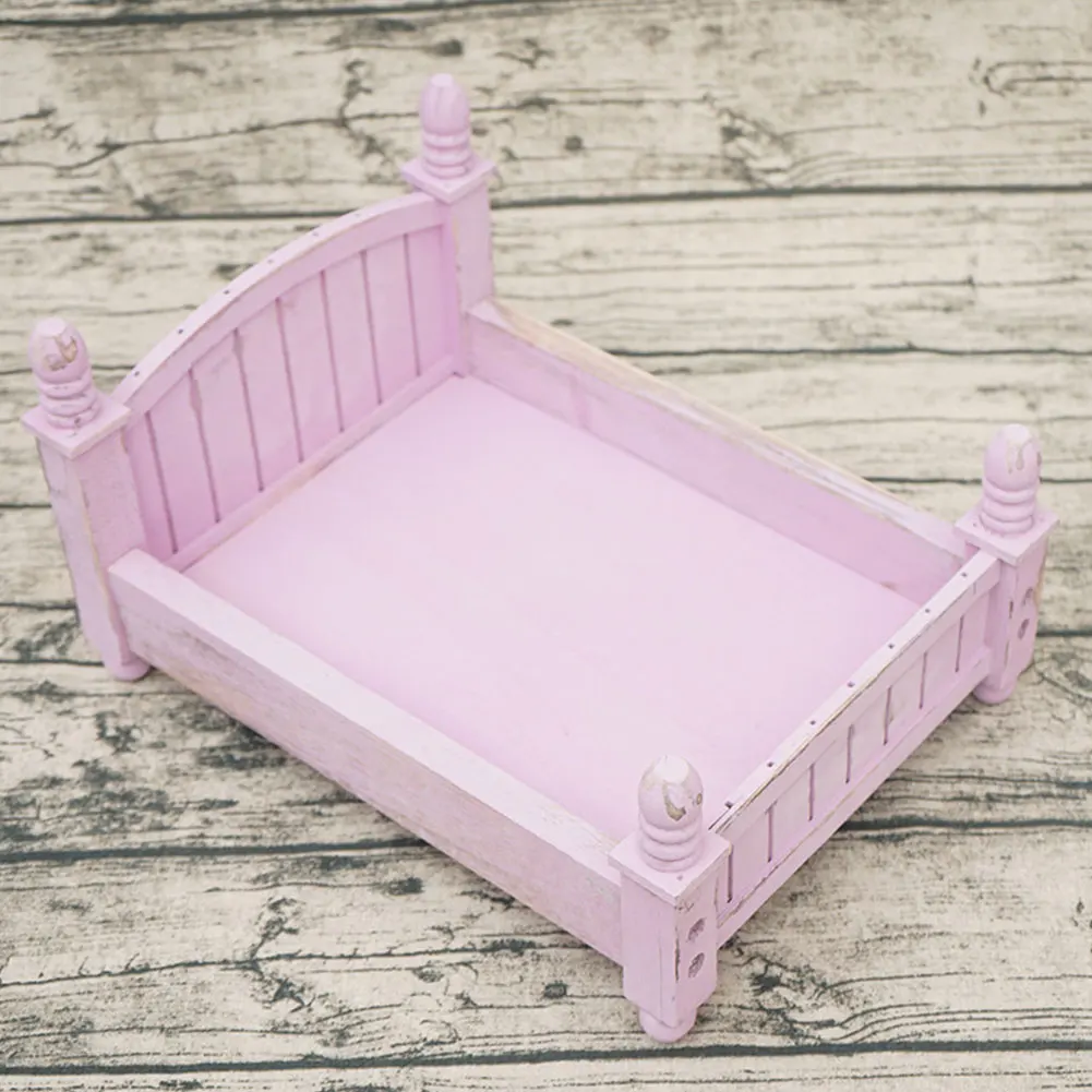 

Accessories Infant Gift Photo Newborn Baby Prop Bed Crib Studio Wooden Vintage Background Mini Posing Photography