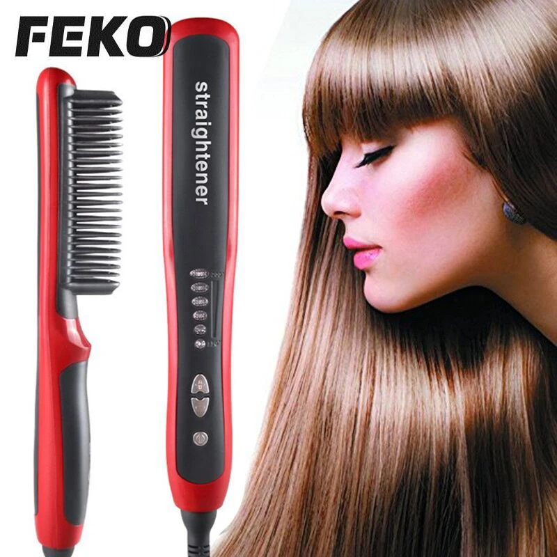 Hair Straightener Heating Combs Men Beard Comb Ceramic Curler Multifunctional Brush Straighteners Styling Tools | Красота и здоровье