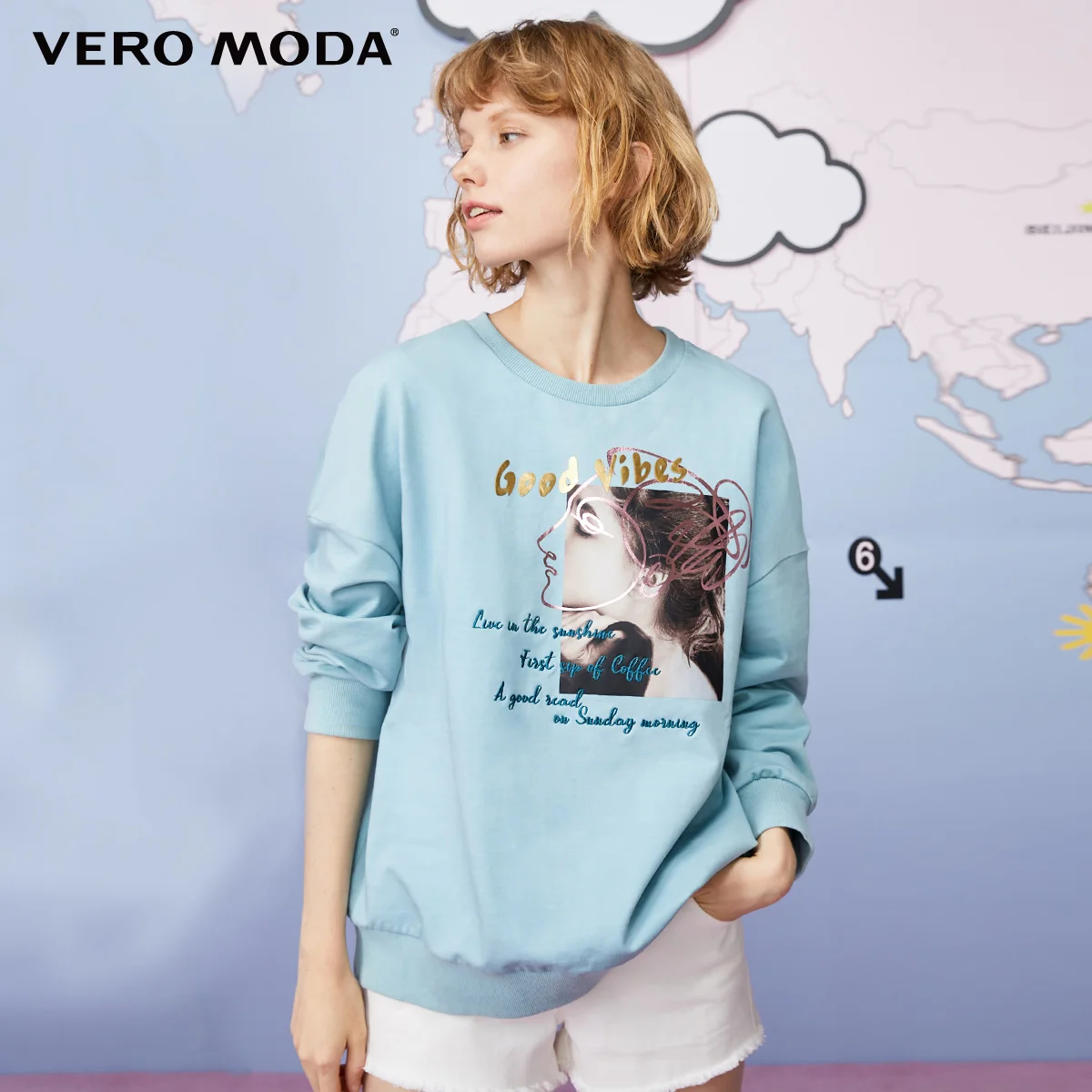Vero Moda Новая Женская Толстовка свободного кроя с вышивкой | 319333523