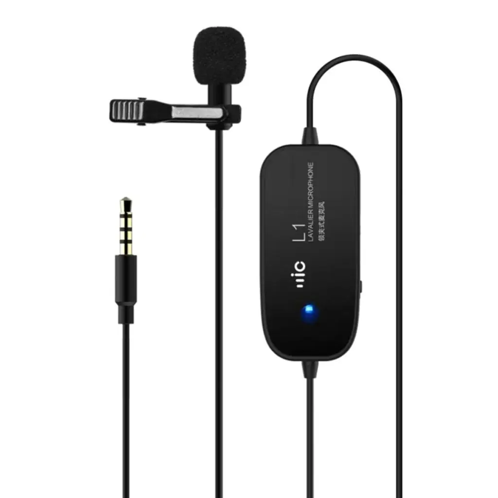 3.5mm External Clip-on Lapel Lavalier Microphone for iPhone SmartPhone Android PC Laptop DSLR Camera Audio Recorder