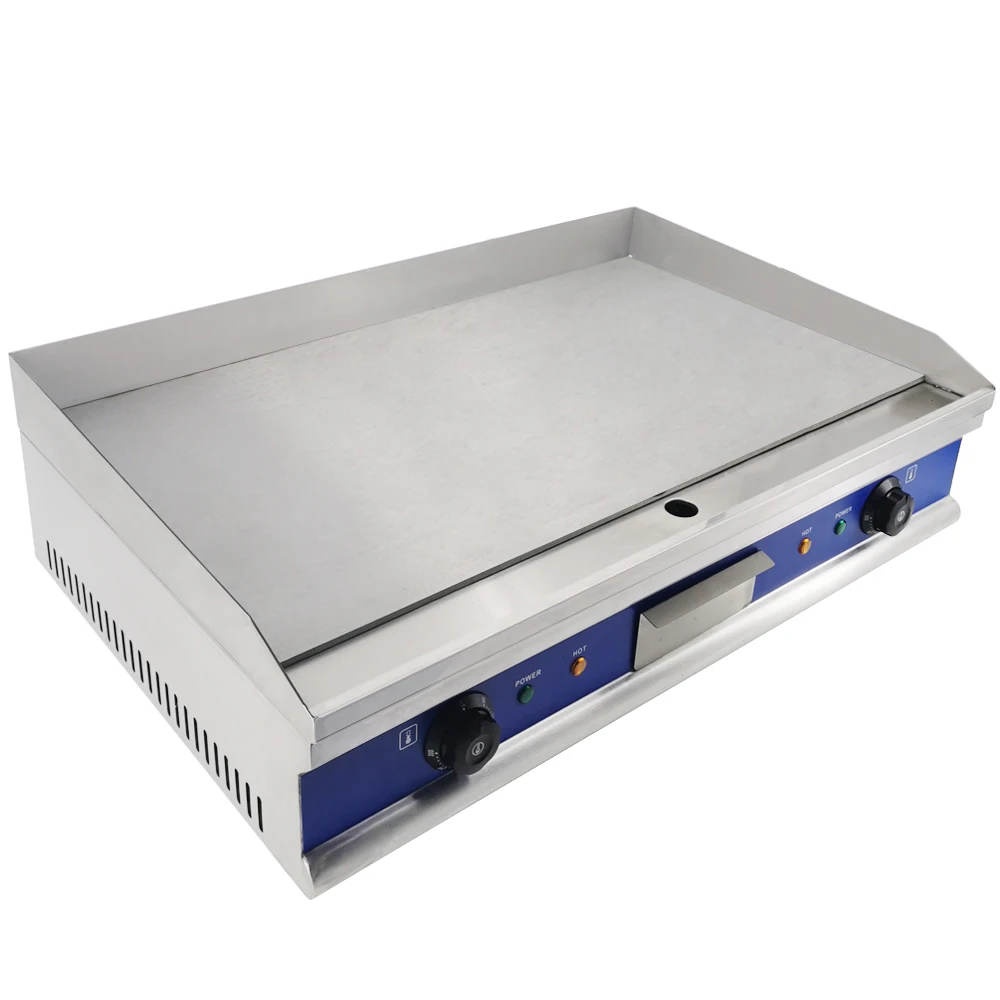 

2 Types Commercial Electric Griddle Countertop Kitchen Large Hotplate BBQ Grill Teppanyaki Egg Bacon Fryer Pan 220V