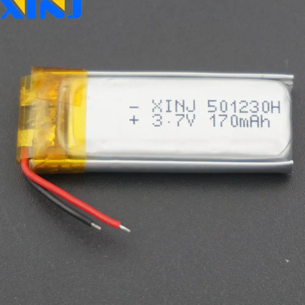 

3.7V 170 mAh Polymer Li Lithium Lipo Battery 501230 Li-ion For DVC Mp3 Mp4 Record Pen Headset Headphones Bluetooth Speaker