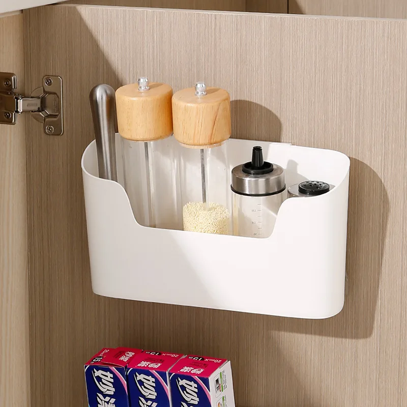 Wall Mounted Storage Box Multi Purpose Bathroom Door No Punching Organizer Case