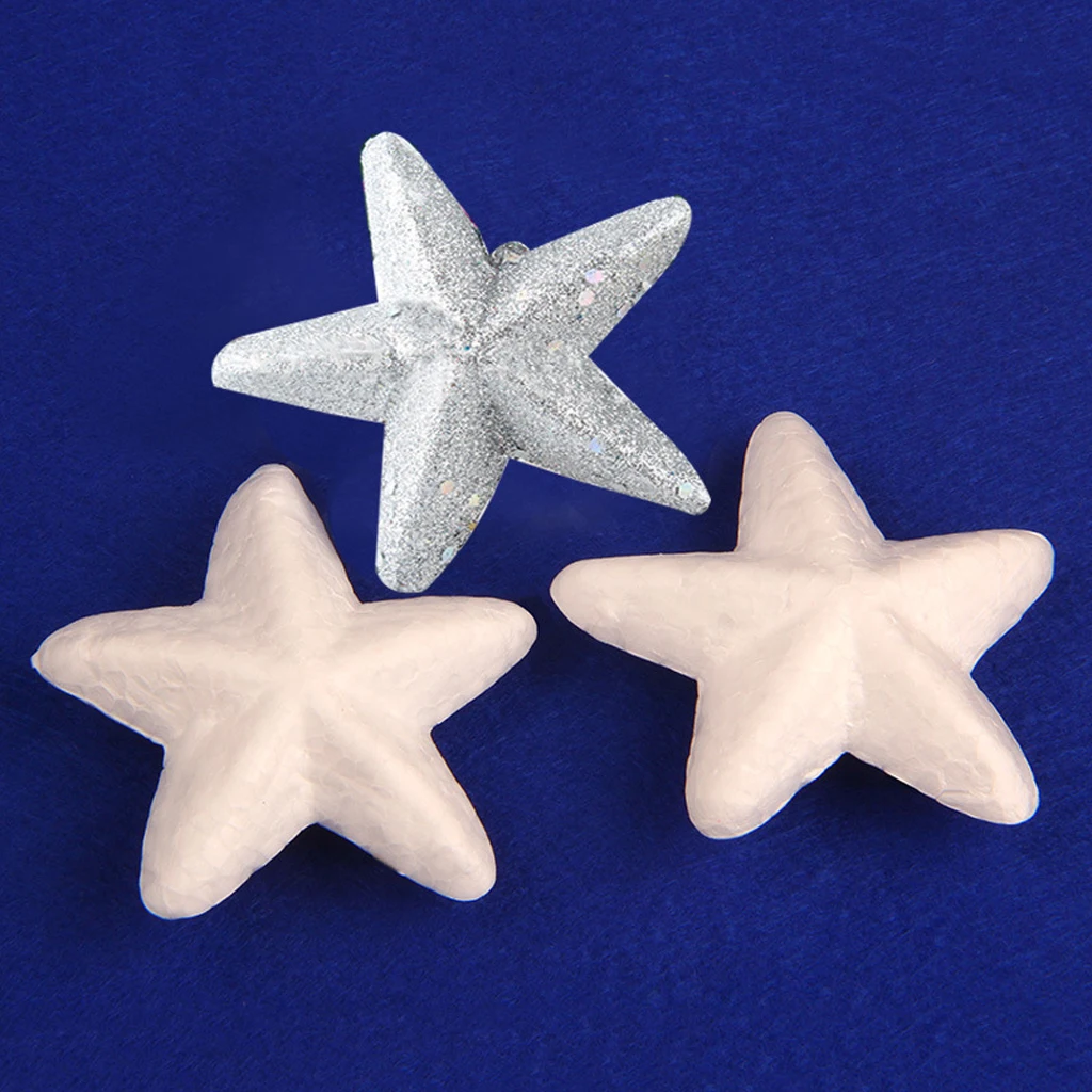 50x Christmas Star Styrofoam Foam Material For Kids Children Modeling Craft