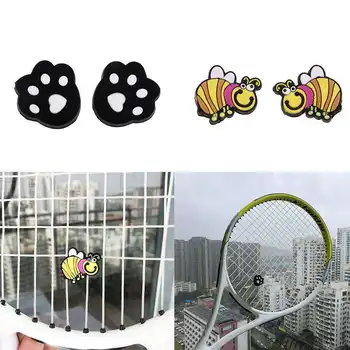 

2pcs Cute Cartoon Animals Tennis Racquet Vibration Dampener Shock Absorber