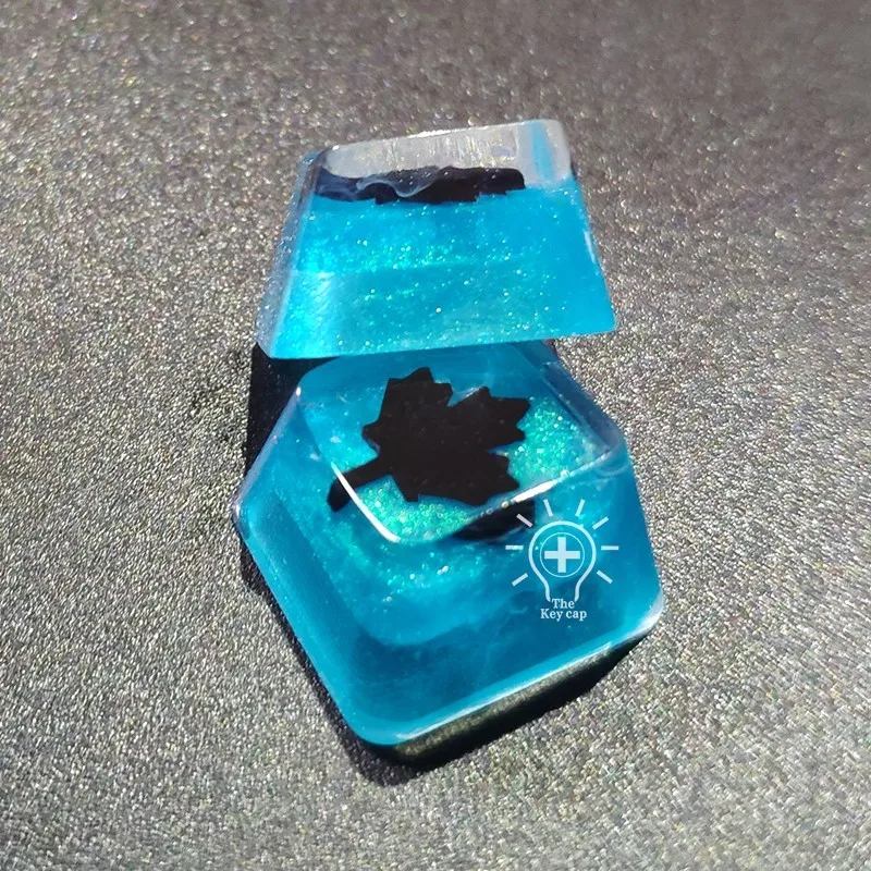 1pc handmade resin keycap for MX switch mechanical keyboard keycaps for black Ice Skin backlit key cap