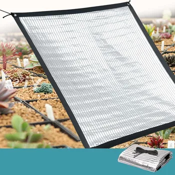 

Reflective Aluminum Foil Sunblock Shade Net Black Resistant Premium Garden Shade Mesh Tarp For Flowers, Plants, Patio Lawn
