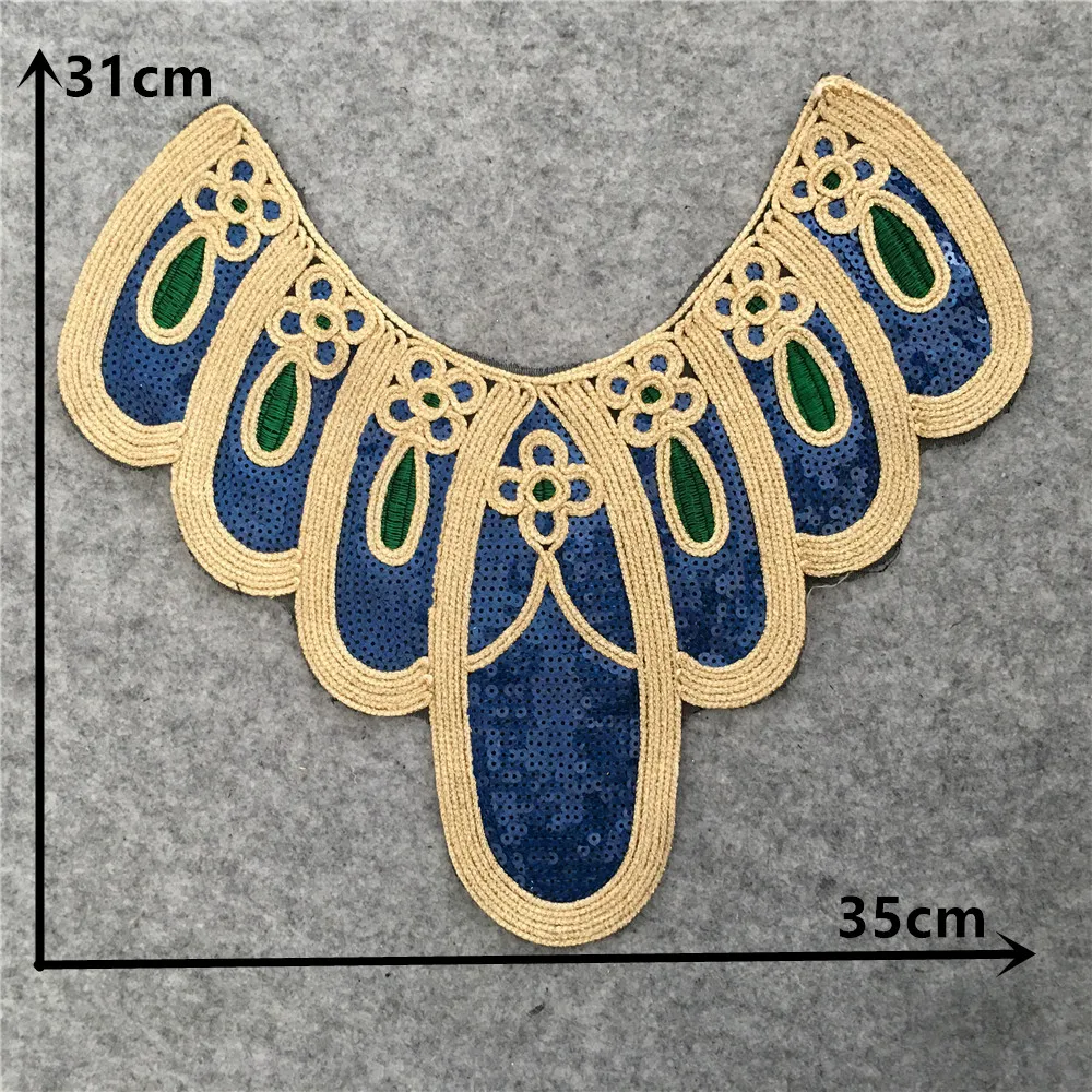 Fashion Lace Collar DIY Lace Fabric Embroidered Sequin Collar Decoration Clothes Neckline Sewing Accessories