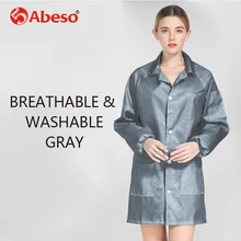 Abeso антистатический костюм для мужчин и женщин износостойкая Пылезащитная рабочая одежда химическая Электроника еда Заводская Униформа серый