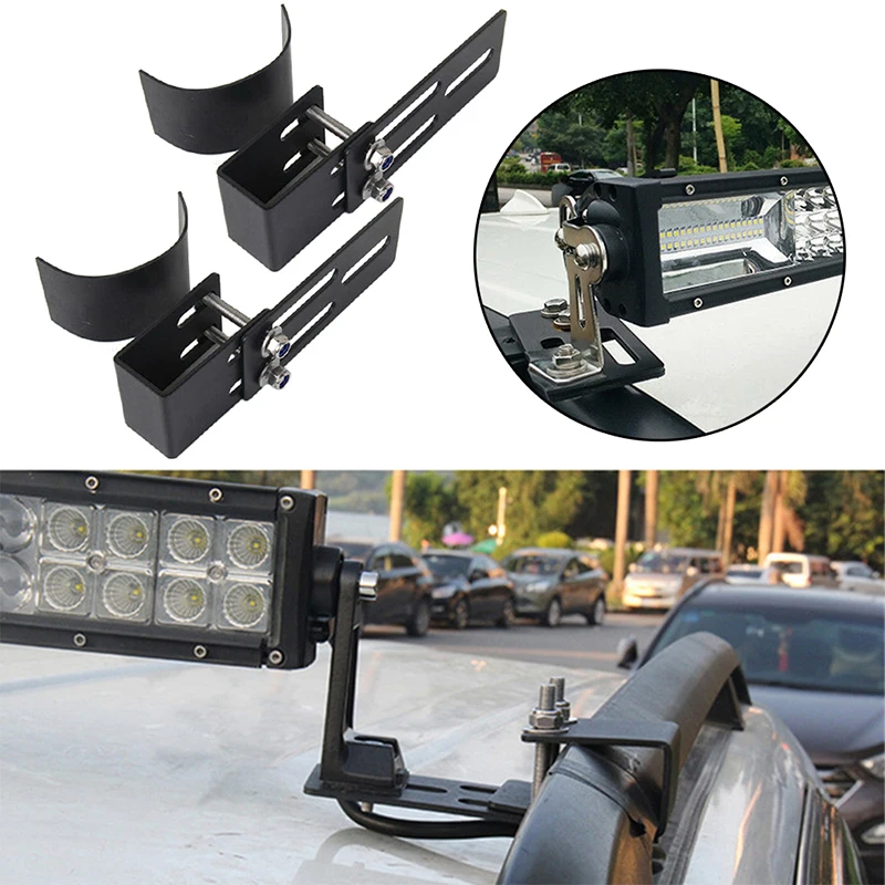 

ZXMT 2PCS Car Roof Rack Light Bracket Crossbar Luggage-rack Holder Bumper Mounting Holder Kit for LED Work Light Bar