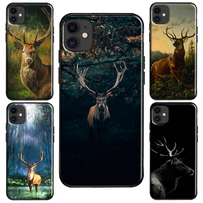 Чехол с оленем для iPhone 13 Pro Max 12 mini чехол 11 XS XR X 7 8 Plus SE 2020 | Мобильные телефоны и